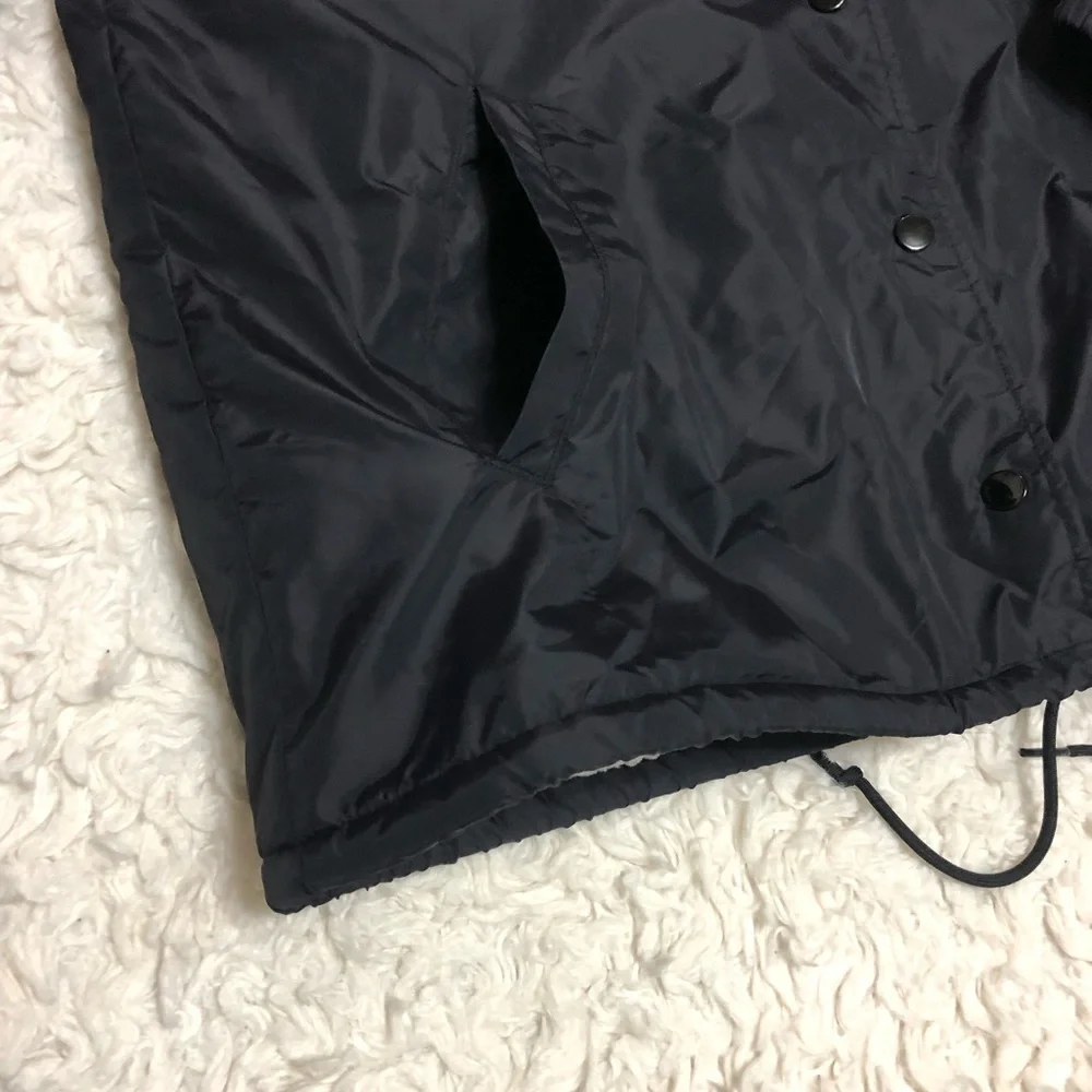 VICTORIAS SECRET PINK BLACK SHERPA LINED ANORAK WINDBREAKER COAT JACKET Sz M - Picture 12 of 15
